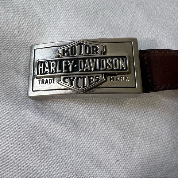 Harley Davidson Brown leather belt size 36 #98475-95V On Split Cowhide USA - Picture 3 of 9